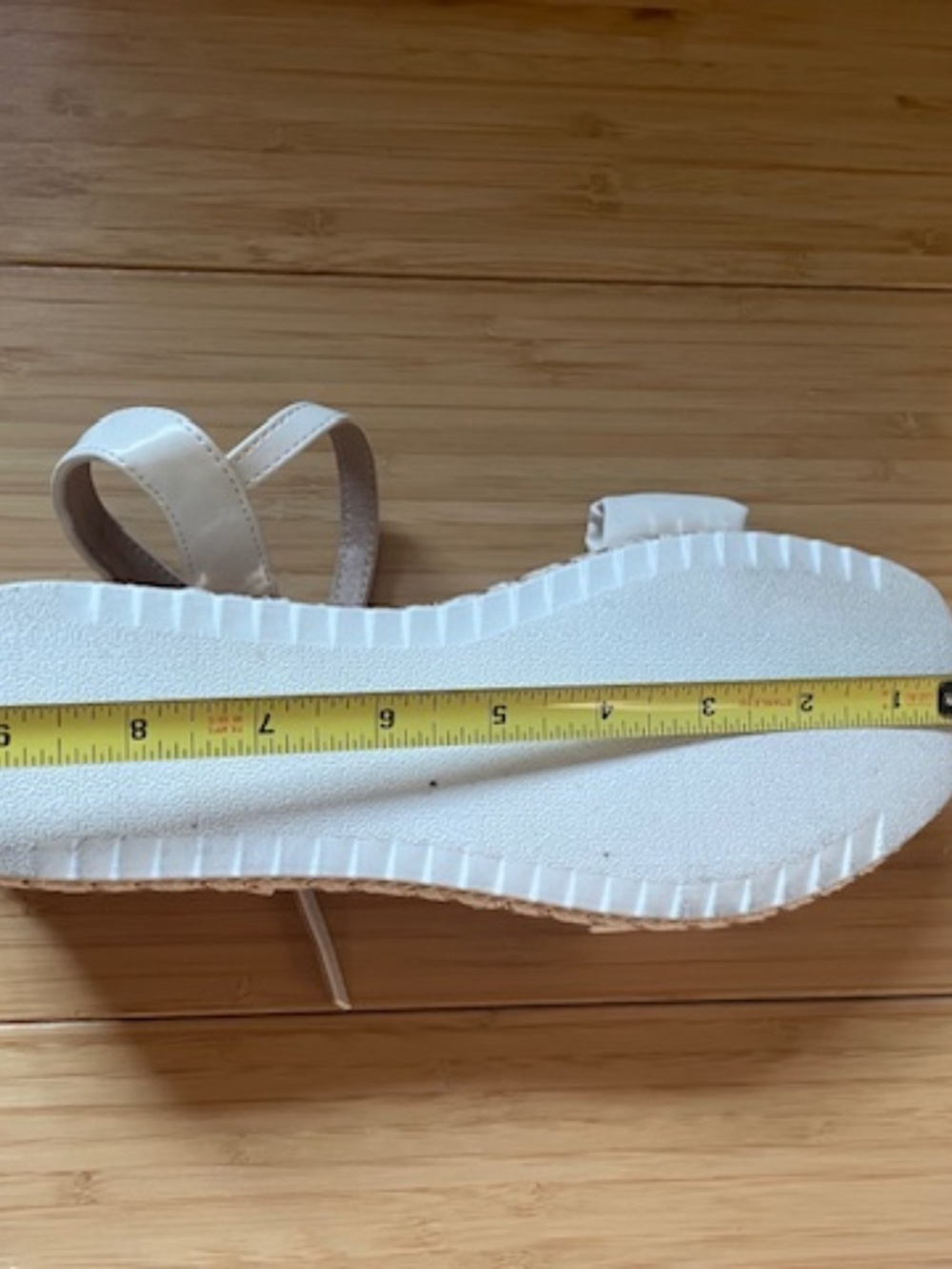 White Wedge Sandals with Rose Gold Color Beading - size 9 - Picture 8 of 8